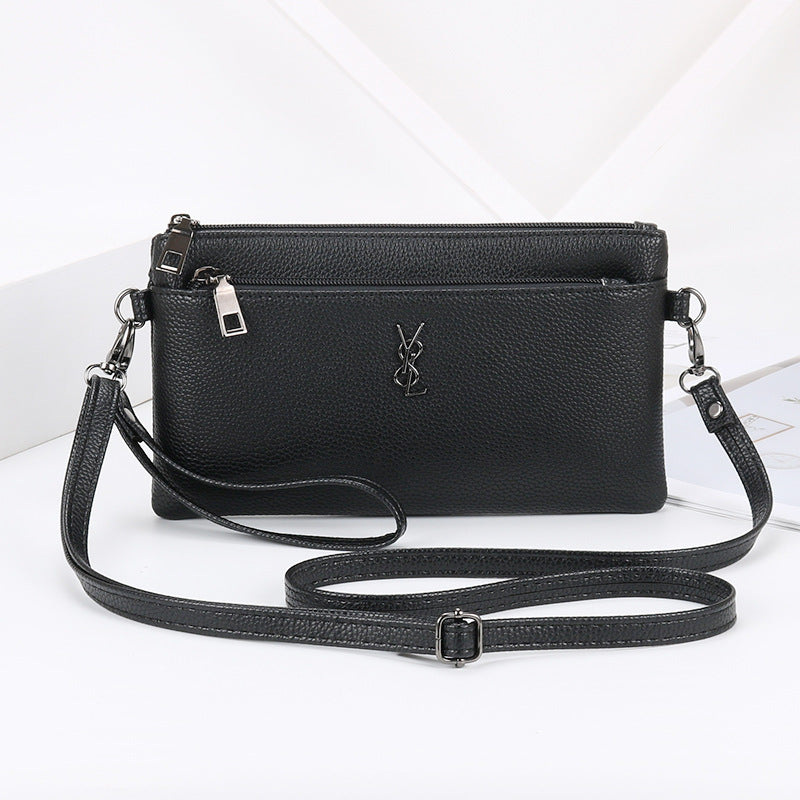 Genuine leather shoulder bag fashionable new crossbody bag Korean style ladies mobile phone bag versatile handbag casual women's bag 