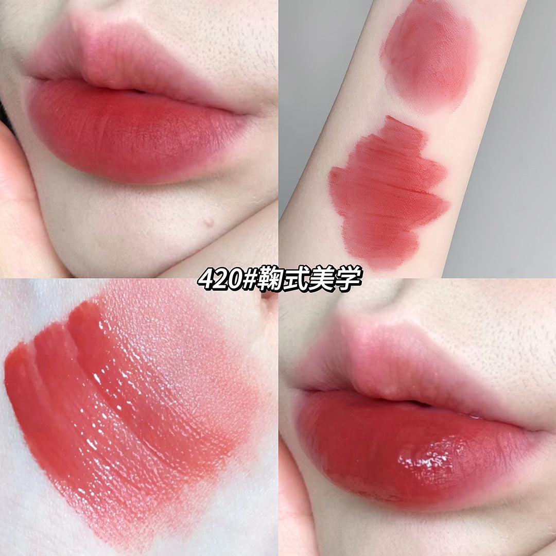 Gege bear clear water mist lip glaze color long-lasting makeup soft matte matte lipstick water light moisturizing non-stick lip gloss