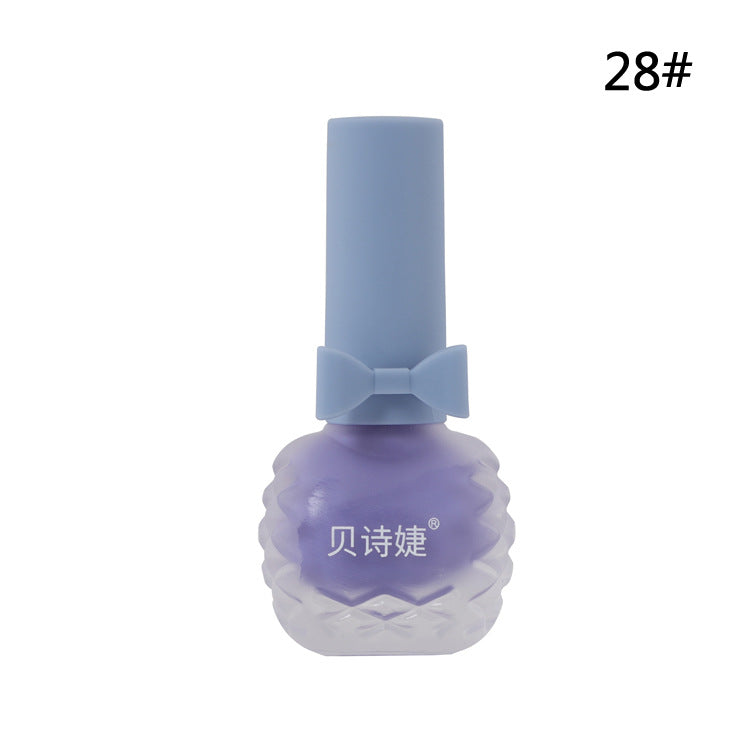 Dongbei Shijie matte matte seven-day non-peelable water-based nail polish waterproof plum color student whitening nail polish