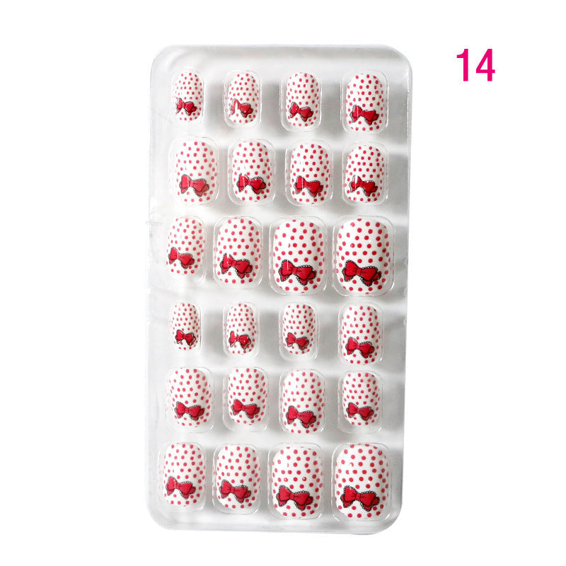 Zhifei nail art 24 pieces bagged wearable wearable nail pieces finished nail art children's nail art finished nail pieces