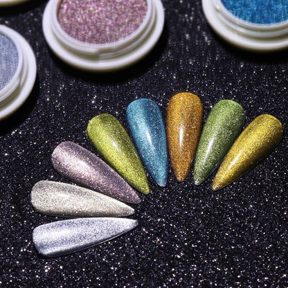 Internet celebrity new nail crystal cat's eye powder solid magic mirror powder 9D nail cat's eye powder nail special nail glitter powder