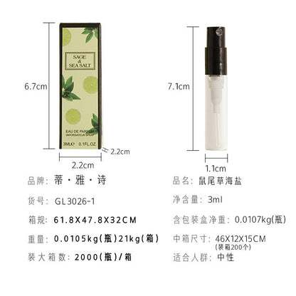 Internet celebrity fragrance 3ml trial pack perfume women's perfume Q version test tube perfume sample wholesale cheap substitute big brand perfume 