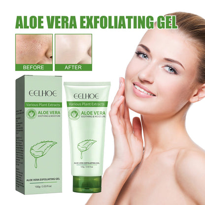 EELHOE Aloe Vera Exfoliating Scrub សំអាតយ៉ាងជ្រៅ ជំរុះកោសិការស្បែកមុខ Pore Hydrating Scrub 