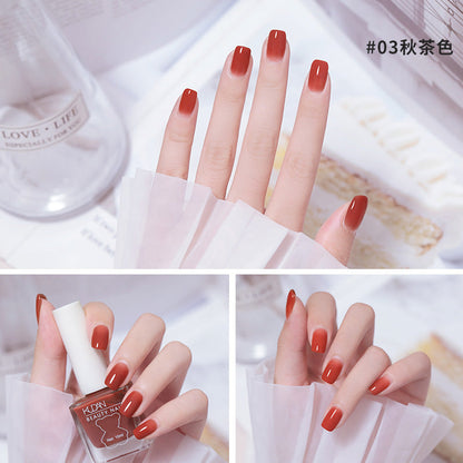 Nail polish wholesale no odor ice transparent nude nail salon dedicated oily non-peelable foot nail polish no baking long-lasting