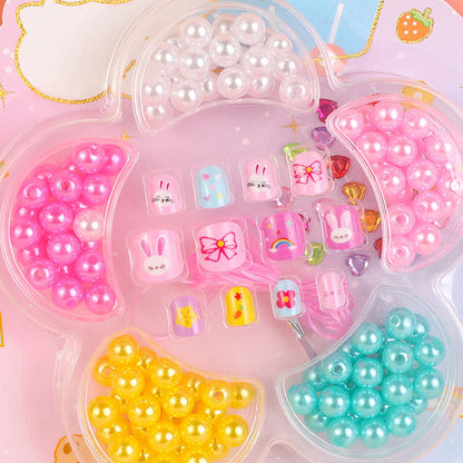 Children's nail stickers girls nail stickers self-adhesive false nails jelly glue patches cartoon cute wear nail wholesale