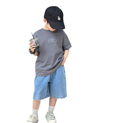 Maxi children's clothing boys denim shorts children's summer pants 2024 new summer wear shorts shorts thin