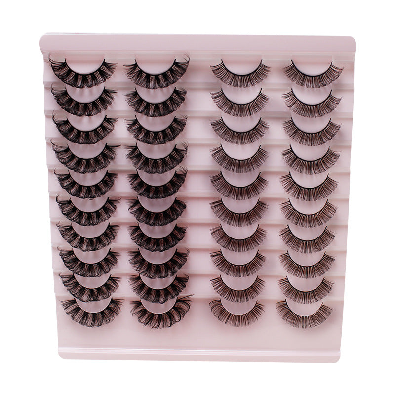 Dingsen false eyelashes factory cross-border stable supply 20 pairs of DD Russian curled eyelashes European and American thick