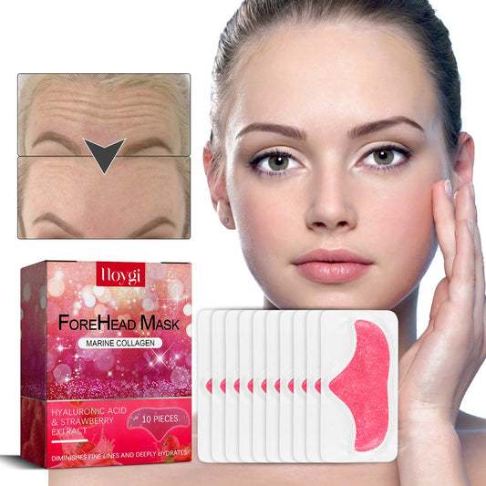 Hoygi Strawberry Anti-wrinkle Mask for Forehead Lightens Fine Lines, Moisturizes, Firms, Whitens, and Plumps Facial Skin 