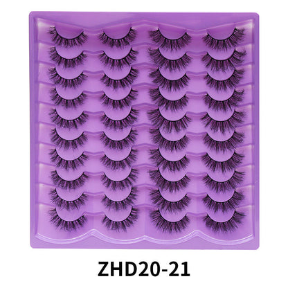 Dingsen false eyelashes stable cross-border supply 20 pairs of fried eyelashes European and American short thick mix eyelashes