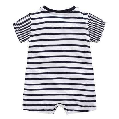 Summer baby boy boxer romper cute striped short-sleeved romper foreign trade children's clothing baby jumpsuit cross-border wholesale 