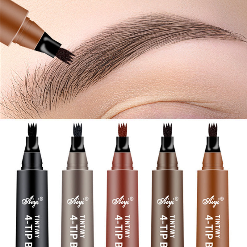 2024 new four-pronged eyebrow pencil, each eyebrow is distinct, natural, long-lasting, non-smudged, waterproof, sweat-proof, non-fading, cross-border