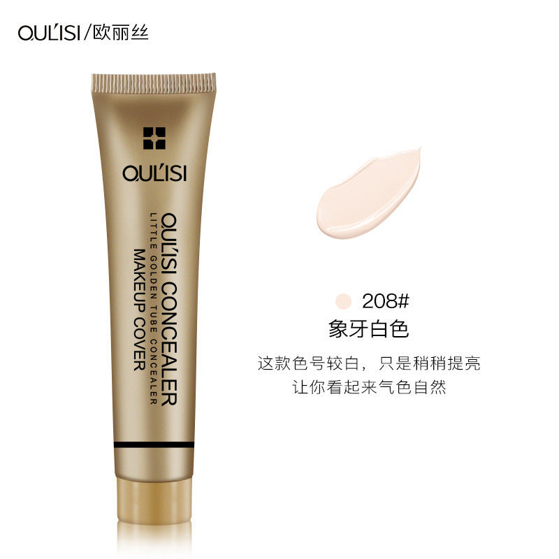 Olis small gold tube concealer to cover acne marks freckles tattoos red blood dark circles freckles liquid foundation cream for women