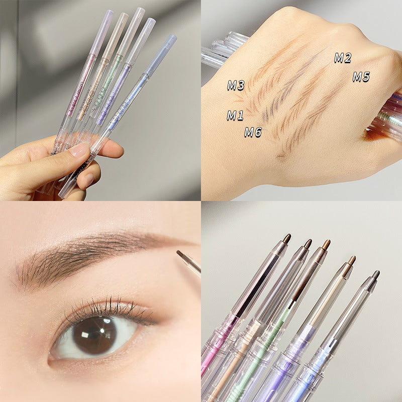 Gemeng Miaohui round refill eyebrow pencil waterproof and sweat-proof not easy to smudge double-headed automatic eyebrow pencil ultra-fine eyebrow pencil