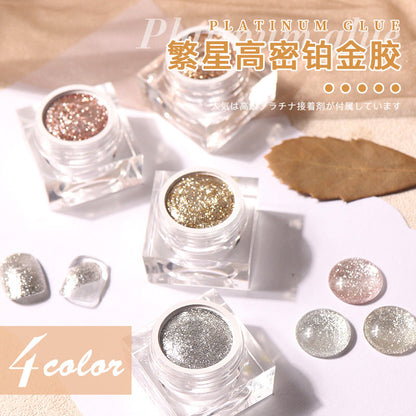 Starry high-density platinum glue, dazzling glitter nail polish glue, nail art glue, UV glue, crushed diamond nail polish glue, glitter glue