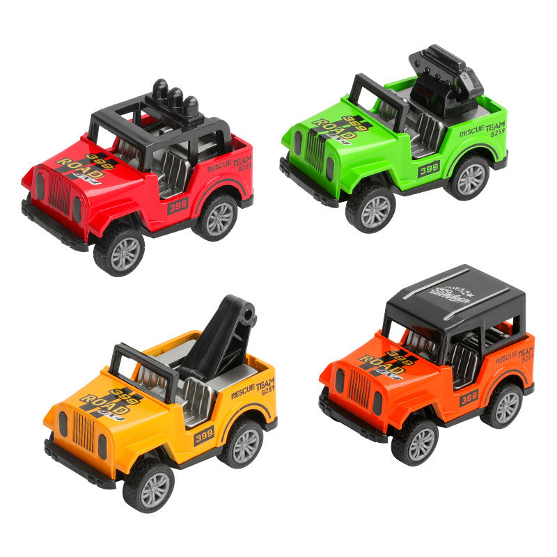 Children's mini inertia pull back car toy stall simulation car model engineering car boy gift wholesale 