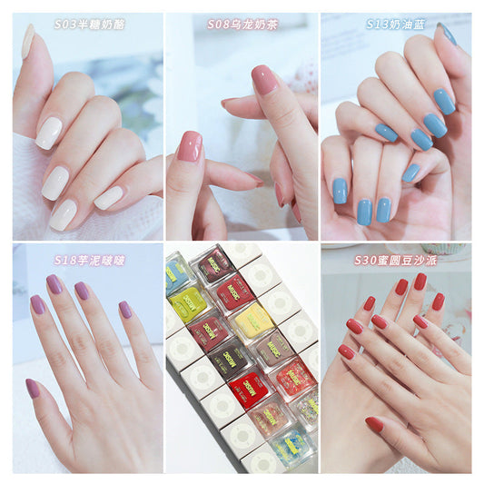 Nail polish new non-peelable children's oily nail polish no-bake long-lasting sequin nail polish wholesale cross-border