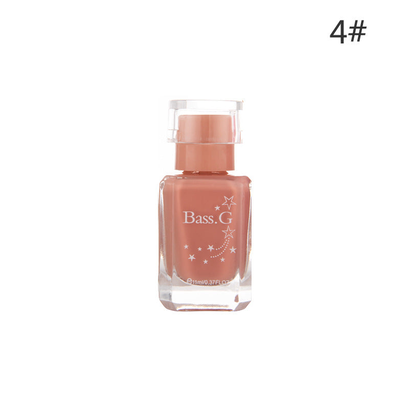 BK whitening high gloss long-lasting odorless nail polish healthy pure color student color water-based peelable nail polish 