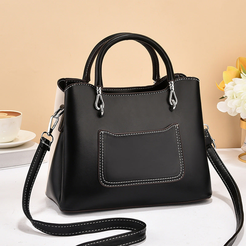 2024 autumn and winter new style bags for women color matching handbags large capacity trendy fashion shoulder messenger bag one piece 