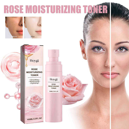 Hoygi Rose Water Moisturizing Spray improves dry and rough skin, deeply hydrates and shrinks pores toner 