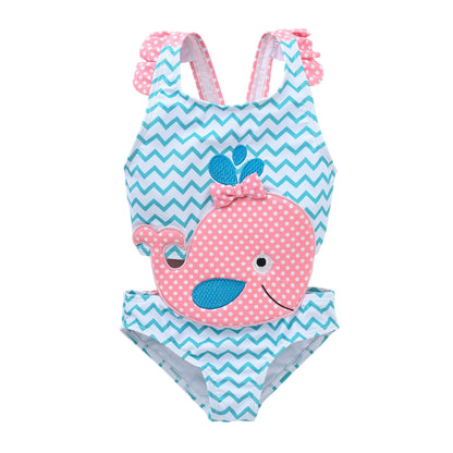 Girls' small fresh one-piece swimsuit summer 2024 medium and large children's cute swimsuit for taking photos girls' fashionable swimsuit factory 