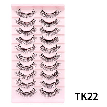 DINGSEN false eyelashes factory cross-border stable supply 10 pairs of DD holiday eyelashes Russian curling set