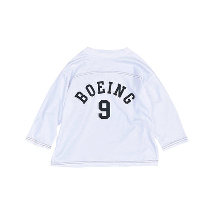 Korean children's clothing 2024 spring new children's pure cotton long-sleeved bottoming shirt girls fashion print loose T-shirt trend