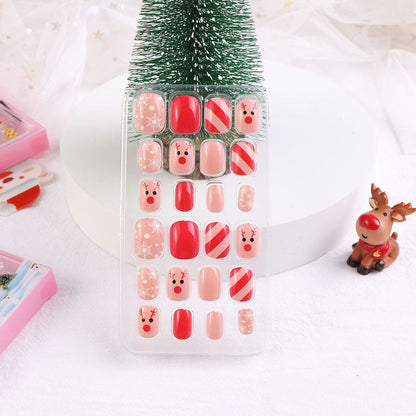 Children's nail stickers baby toddler boys and girls cartoon princess nail stickers jelly glue Christmas wear nails 