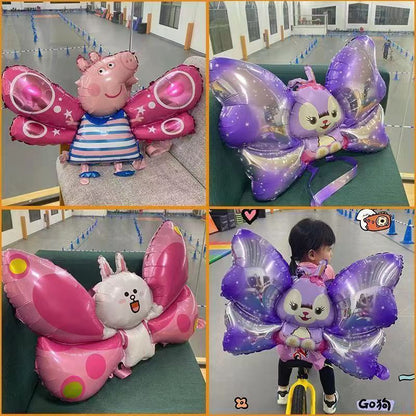 Star Dew Wings Peppa Pig Wings Balloon Coni Rabbit with Lighted Wings Children's Festival Inflatable Toy Cartoon Cartoon Film