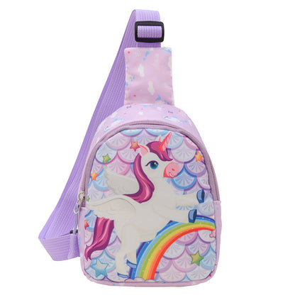 New autumn and winter children's bags fashion contrast color printing crossbody bag female simple versatile change children's chest bag wholesale 