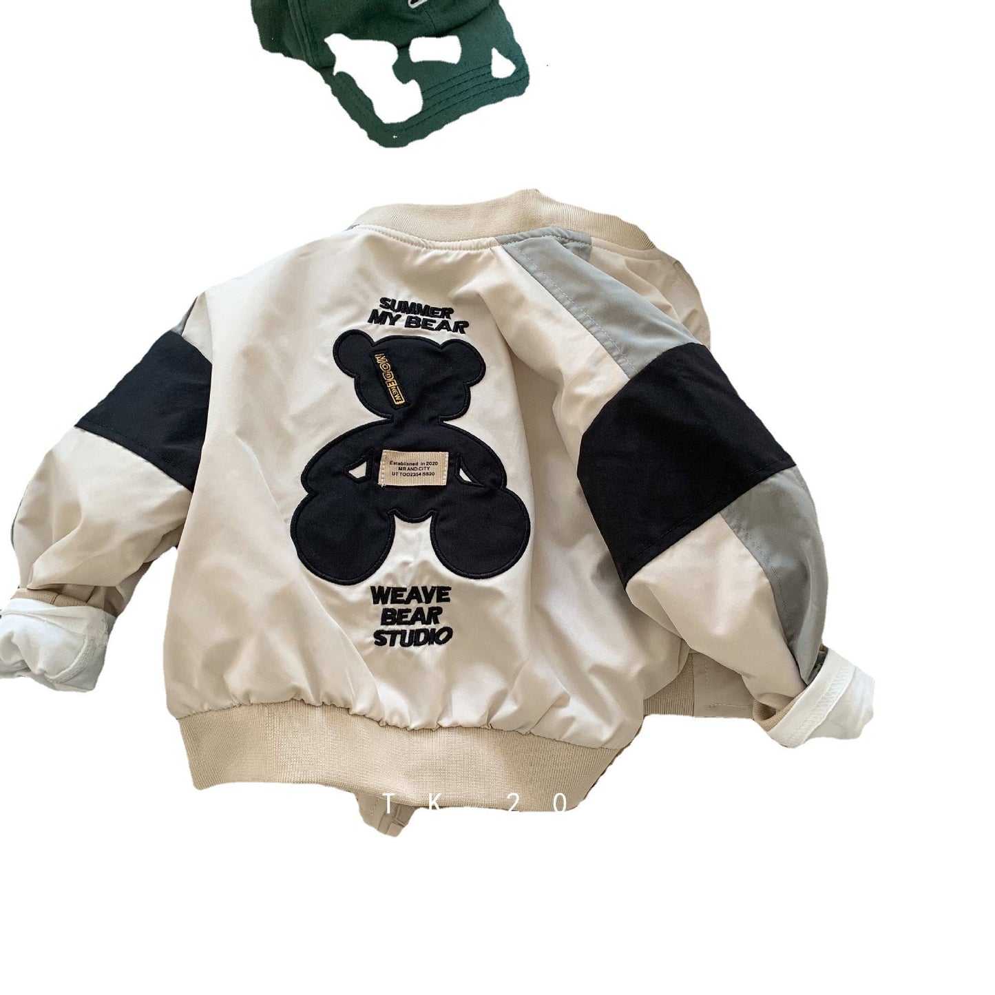 Children's jacket 2024 Bangcheng spring new boy's casual bear color matching jacket cartoon jacket trend C0241