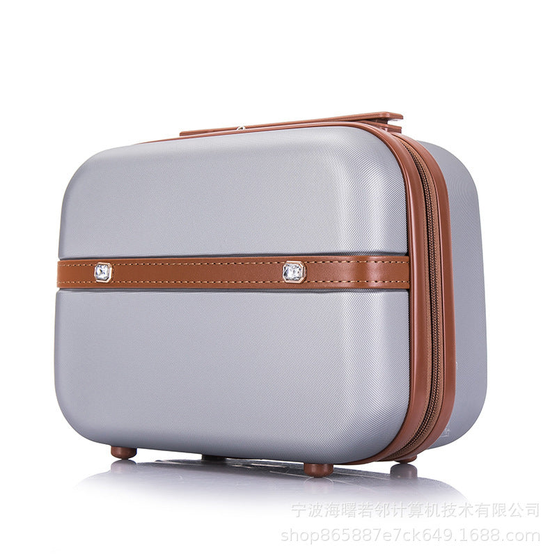 14 inch toiletry bag cosmetic case suitcase Korean retro small travel case female mini lightweight suitcase 