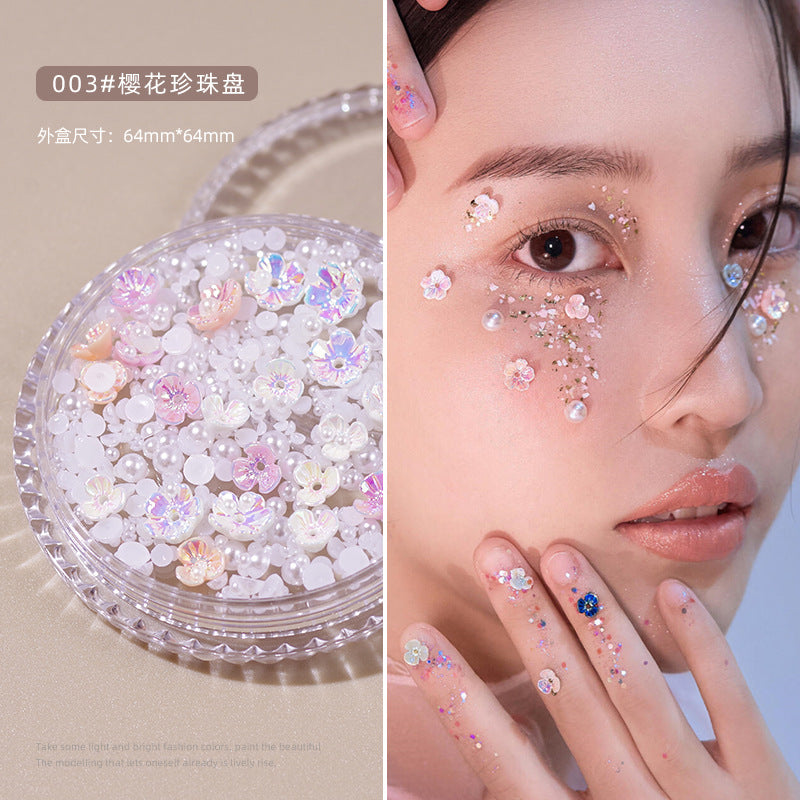 Face stickers jewelry bride eye makeup bright diamond tear diamond pearl hollow metal butterfly face decoration patch makeup