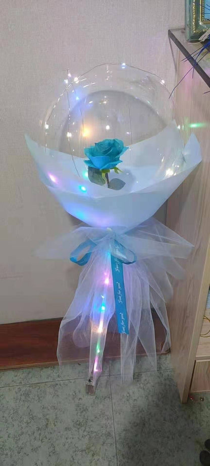 Rose flower ball luminous net red confession balloon wedding night market stall with light bouquet balloon wholesale