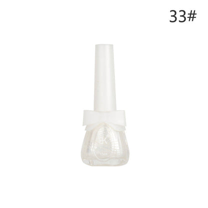 BK new bow seven-day water-based nail polish pure color free baking summer net red white macaron 13ml 