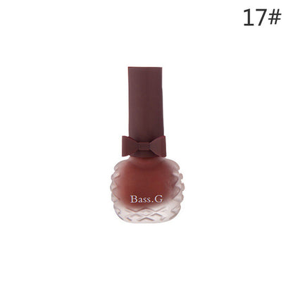 Dongbei Shijie matte matte seven-day non-peelable water-based nail polish waterproof plum color student whitening nail polish