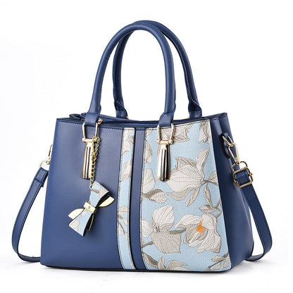 Personalized printed middle-aged mother bag large capacity handbag 2024 new fashion shoulder bag