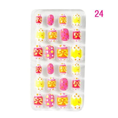 Zhifei nail art 24 pieces bagged wearable wearable nail pieces finished nail art children's nail art finished nail pieces