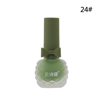 Dongbei Shijie matte matte seven-day non-peelable water-based nail polish waterproof plum color student whitening nail polish