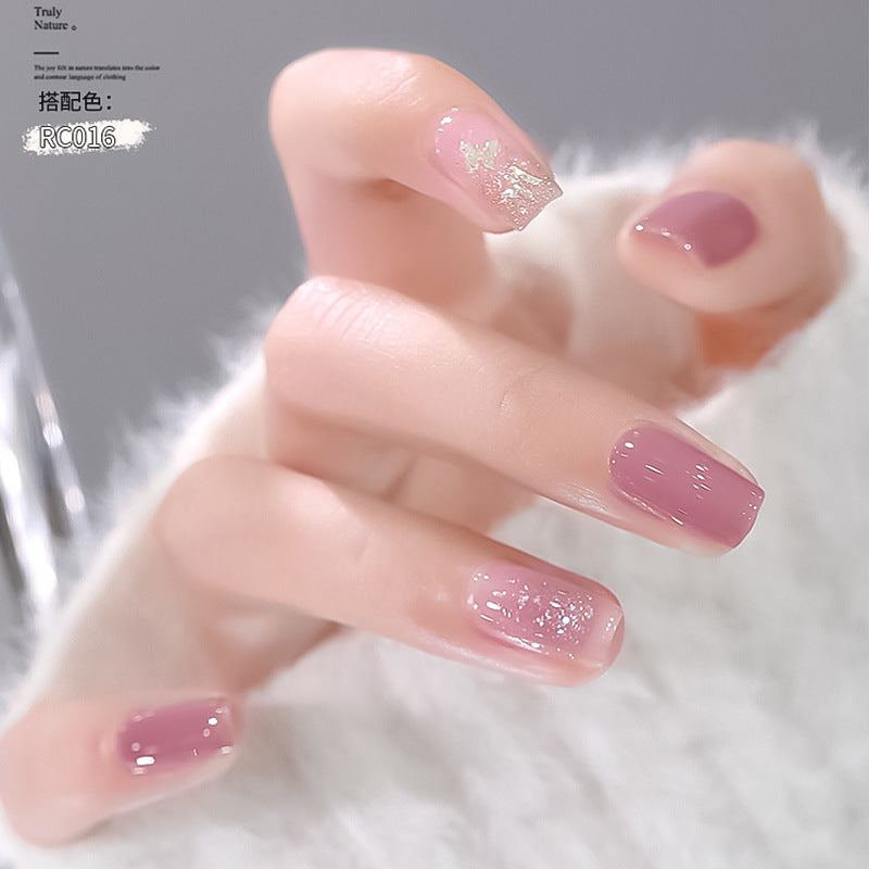 KaSi ice transparent nude nail polish 2024 new summer popular jade jelly transparent pink nail art