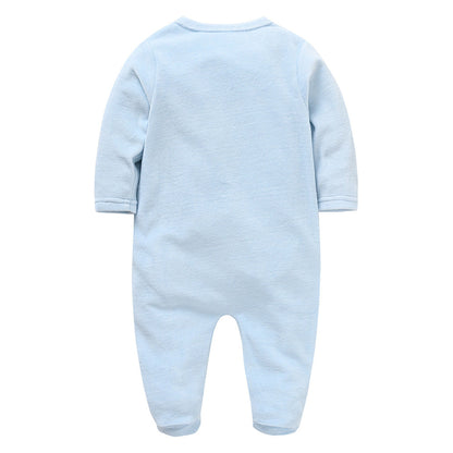 Baby clothes autumn boy baby Korean version long sleeve crawling clothes toddler 0-6 months velvet long crawling clothes manufacturers wholesale