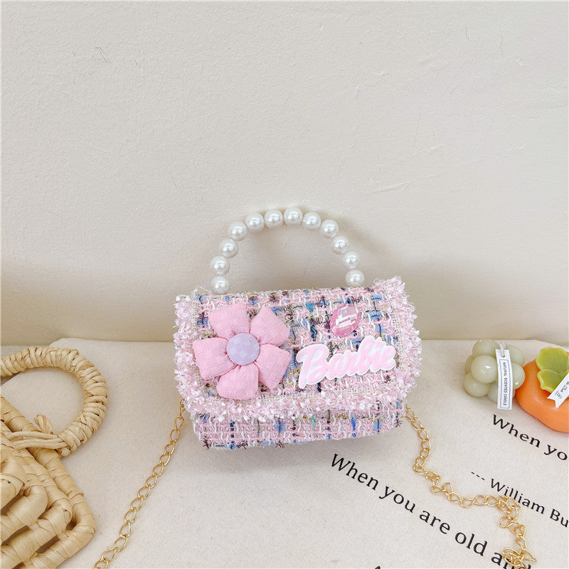 New Children's Shoulder Bag Cute Princess Coin Purse Little Girl Pearl Handbag Children's Crossbody Bag Wholesale