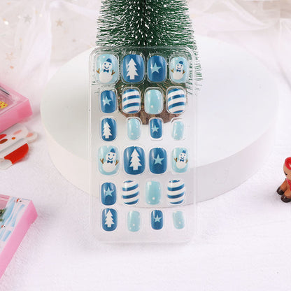 Children's nail stickers baby toddler boys and girls cartoon princess nail stickers jelly glue Christmas wear nails 