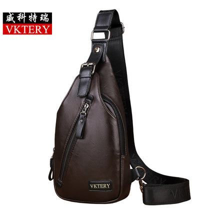 Wicoteri chest bag men's messenger bag Korean version shoulder bag travel leisure bag small crossbody outdoor men's bag 