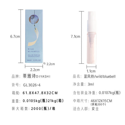 Internet celebrity fragrance 3ml trial pack perfume women's perfume Q version test tube perfume sample wholesale cheap substitute big brand perfume 