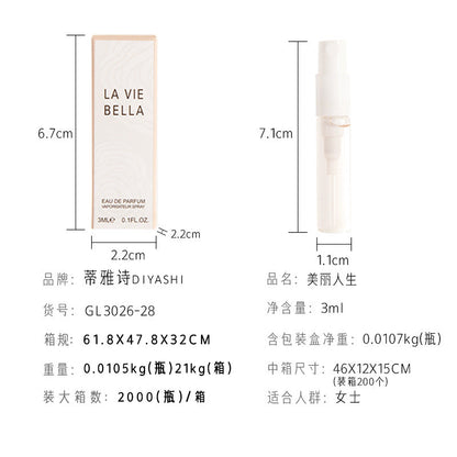 Internet celebrity fragrance 3ml trial pack perfume women's perfume Q version test tube perfume sample wholesale cheap substitute big brand perfume 