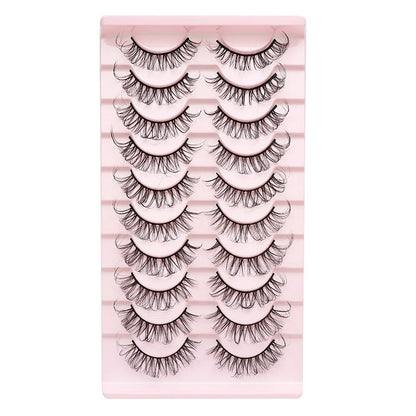 DINGSEN false eyelashes factory cross-border stable supply 10 pairs of DD holiday eyelashes Russian curling set