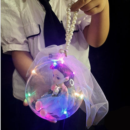 Hot product pearl bracelet luminous transparent ball ball portable flash doll princess exquisite girl dress up toy