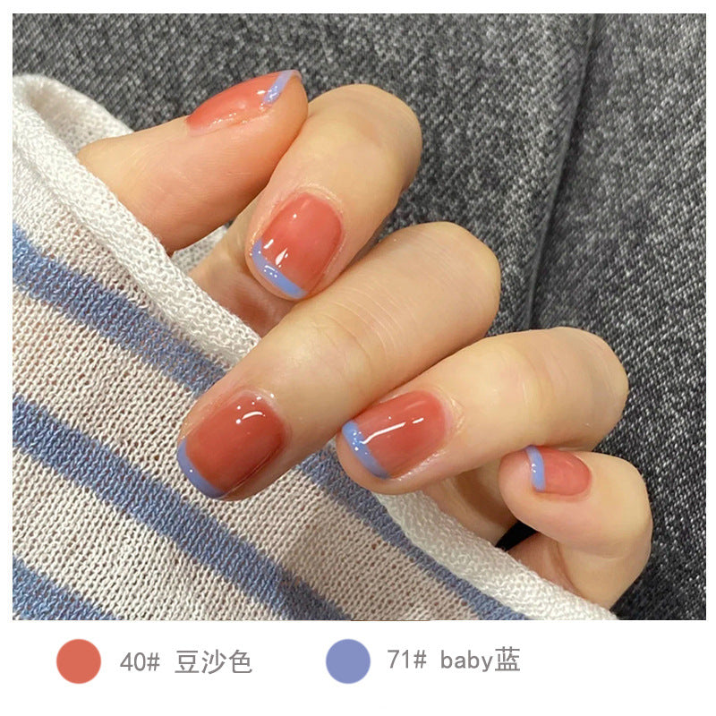 2023 European and American sealing layer does not fade nail color high gloss printing neutral manicure nail polish can be torn off without baking female