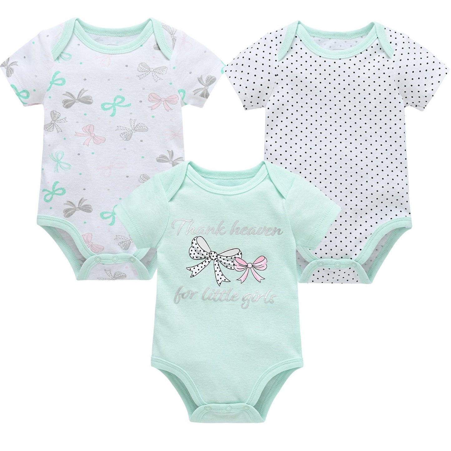 2024 new cotton baby clothes three-piece suit short-sleeved summer foreign trade children's clothing baby jumpsuit