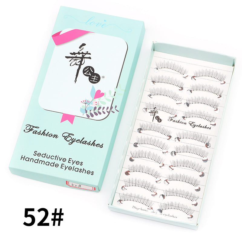 Dancing Princess False Eyelashes Factory Cross-border Supply Sharpened Eyelashes Women 10 Pairs Natural Style One-piece Eyelashes